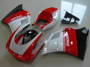 Buy 1993-2005 White Red Glossy Black Ducati 916 Motorcycle Fairings UK