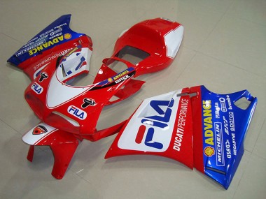 Buy 1993-2005 White Red Blue Fila Ducati 748 Motorcycle Fairings UK