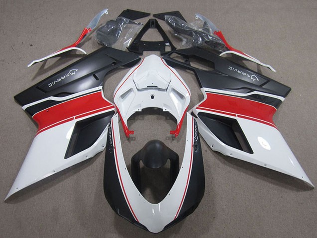 2007-2014 White Red Matte Black Marvic Ducati 848 1098 1198 Motorcycle Fairings UK