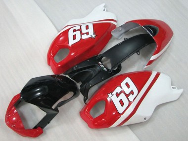 Buy 2008-2012 White Red Glossy Black 69 Ducati Monster 696 Motorcycle Fairings UK