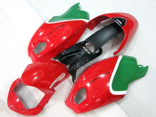 2008-2012 Red White Green Ducati Monster 696 Motorcycle Fairings UK