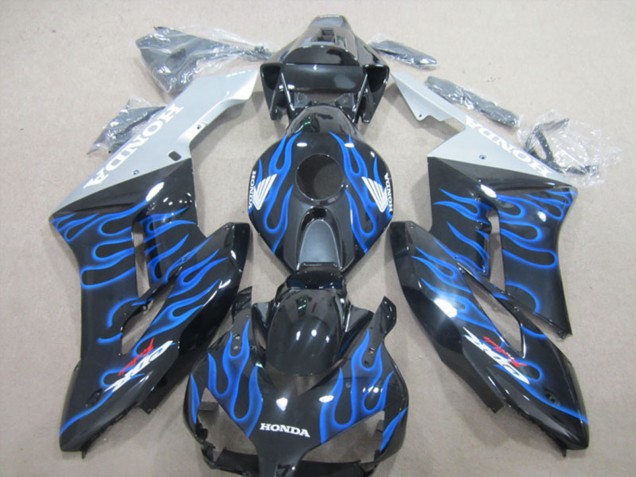 2004-2005 Glossy Black Blue Flame Honda CBR1000RR Motorcycle Fairings UK
