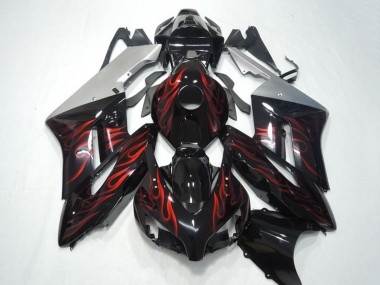 Buy 2004-2005 Silver Glossy Black Red Flame Honda CBR1000RR Motorcycle Fairings UK
