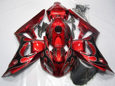 Buy 2006-2007 Red Glossy Black Flame Honda CBR1000RR Motorcycle Fairing UK