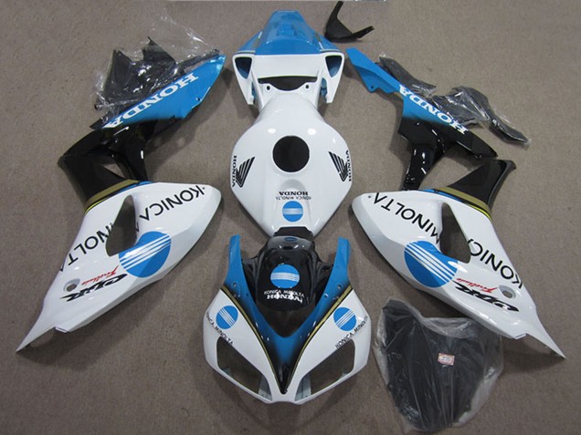 2006-2007 White Light Blue Glossy Black Konica Minolta Honda CBR1000RR Motorcycle Fairings UK