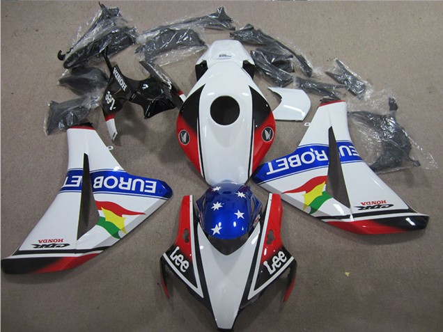 2008-2011 White Red Blue Star Carrera EuroBet Lee Honda CBR1000RR Motorcycle Fairings UK