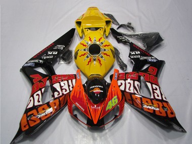 Buy 2006-2007 Yellow Orange Glossy Black Rossi Repsol 46 Honda CBR1000RR Motorcycle Fairings UK