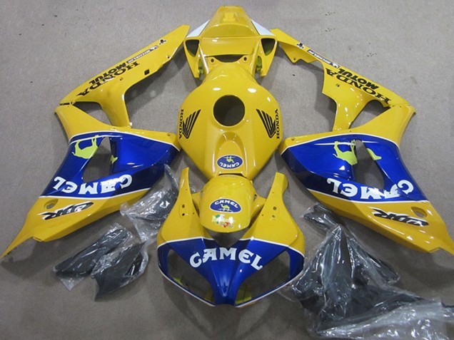 2006-2007 Yellow Blue Camel Honda CBR1000RR Motorcycle Fairings UK