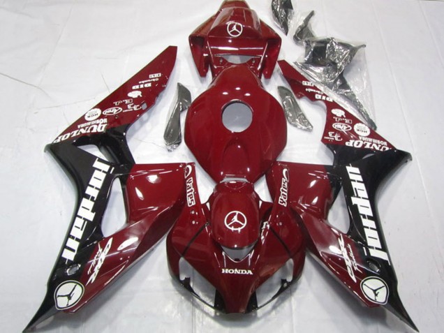 2006-2007 Maroon Red Glossy Black White Jordan Honda CBR1000RR Motorcycle Fairings UK