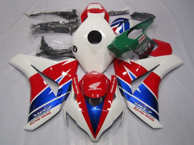 2008-2011 White Red Blue Racing Honda CBR1000RR Motorcycle Fairings UK