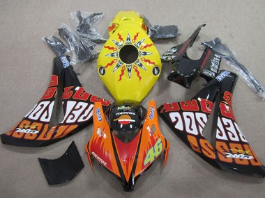 Buy 2008-2011 Yellow Orange Glossy Black Rossi Repsol 46 Honda CBR1000RR Motorcycle Fairings UK