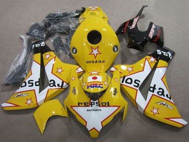 Buy 2008-2011 Yellow White Glossy Black Star Repsol HRC Honda CBR1000RR Motorcycle Fairings UK
