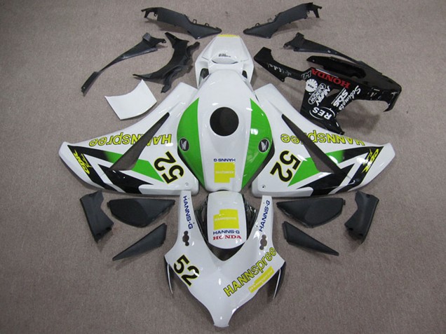 2008-2011 White Green Yellow Glossy Black Hannspree 52 Honda CBR1000RR Motorcycle Fairings UK