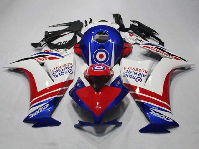 2012-2016 White Red Blue Royal Air Force Reserves Honda CBR1000RR Motorcycle Fairings UK