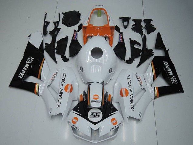 2012-2016 White Orange Glossy Black Konica Minolta 56 Honda CBR1000RR Motorcycle Fairings UK