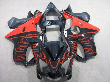 Buy 2001-2003 Glossy Black Red Flame Honda CBR600 F4i Motorcycle Fairing Kits UK