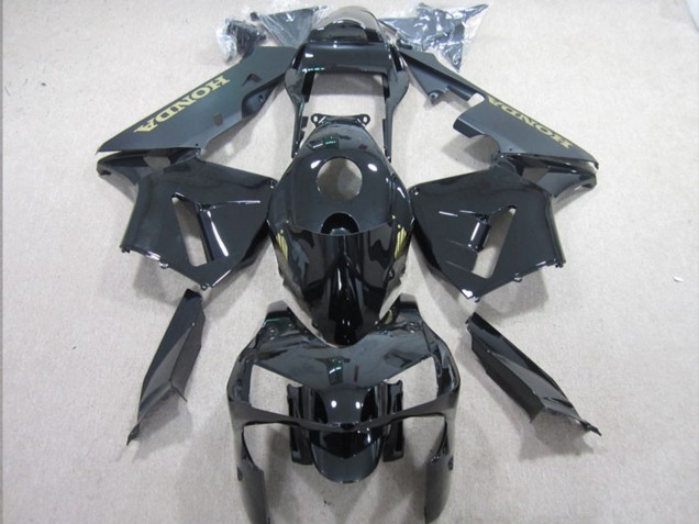 2003-2004 Glossy Black Matte Black Gold Decal Honda CBR600RR Motorcycle Fairings UK