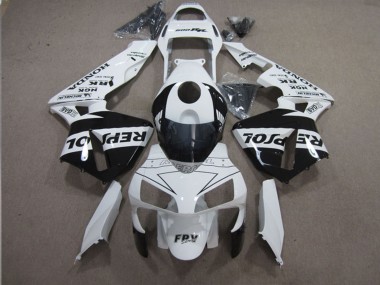 Buy 2003-2004 White Glossy Black Repsol Honda CBR600RR Motorcycle Fairings UK