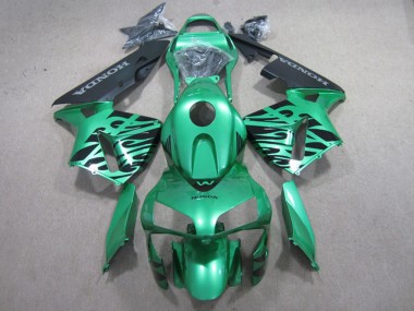 Buy 2003-2004 Green Black Flame Honda CBR600RR Motorcycle Fairings UK