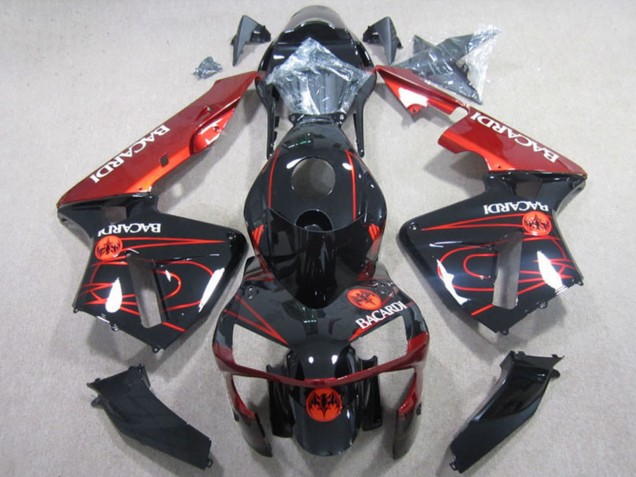 2003-2004 Glossy Black Red RACARDI Honda CBR600RR Motorcycle Fairings UK