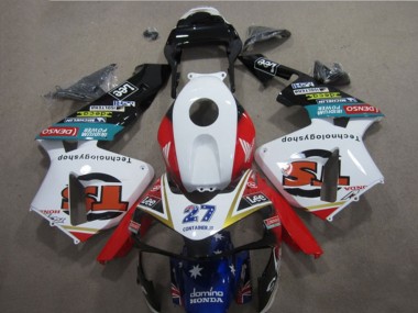 Buy 2005-2006 White Red Blue Glossy Black Star Lee 27 Honda CBR600RR Motorcycle Fairings UK