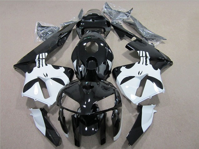 2005-2006 Glossy Black White Honda CBR600RR Motorcycle Fairing UK