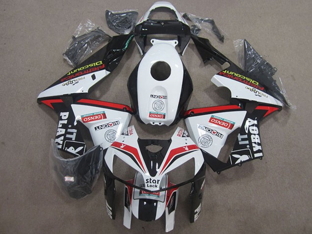 2005-2006 White Red Black Star Lock Playboy Honda CBR600RR Motorcycle Fairings UK