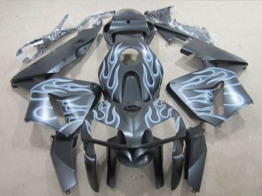 Buy 2005-2006 Matte Black Silver Flame Honda CBR600RR Motorcycle Fairings UK