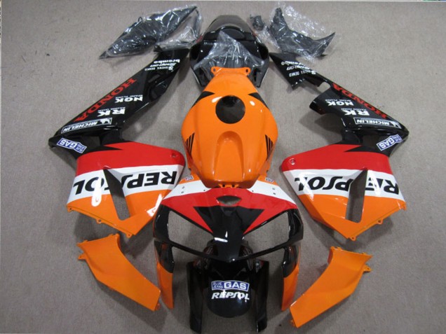 2005-2006 Orange White Red Glossy Black Repsol Honda CBR600RR Motorcycle Fairings Kits UK