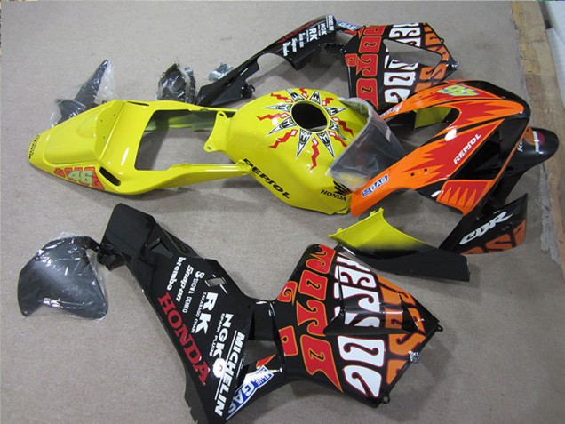 2005-2006 Black Orange Yellow Rossi Repsol Honda CBR600RR Motorcycle Fairings UK