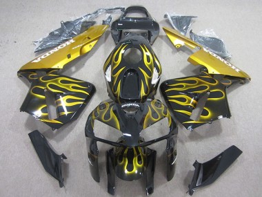 Buy 2005-2006 Glossy Black Yellow Flame Honda CBR600RR Motorcycle Fairings UK