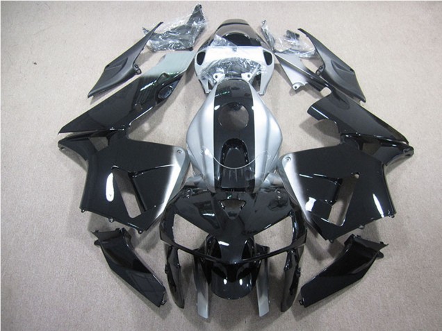 2005-2006 Glossy Black Silver Honda CBR600RR Motorcycle Fairing UK