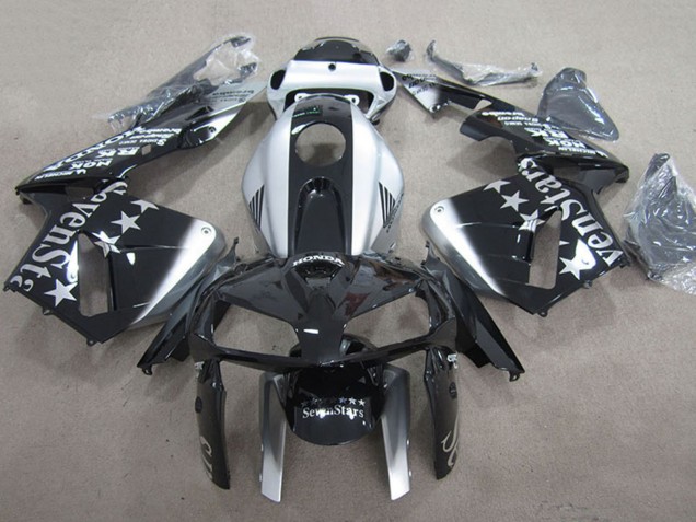 2005-2006 Glossy Black Silver SevenStars Honda CBR600RR Motorcycle Fairings UK