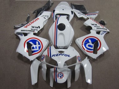Buy 2005-2006 White Blue Repsol Honda CBR600RR Motorcycle Fairings UK