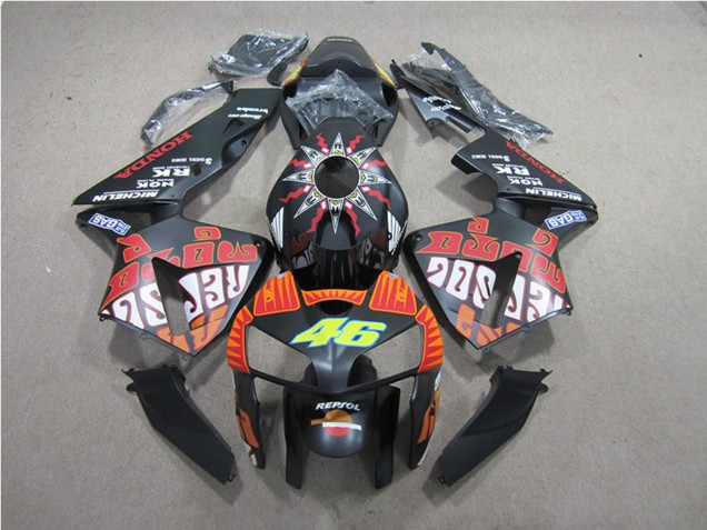 2005-2006 Matte Black Valentino Rossi Repsol 46 Honda CBR600RR Motorcycle Fairings UK