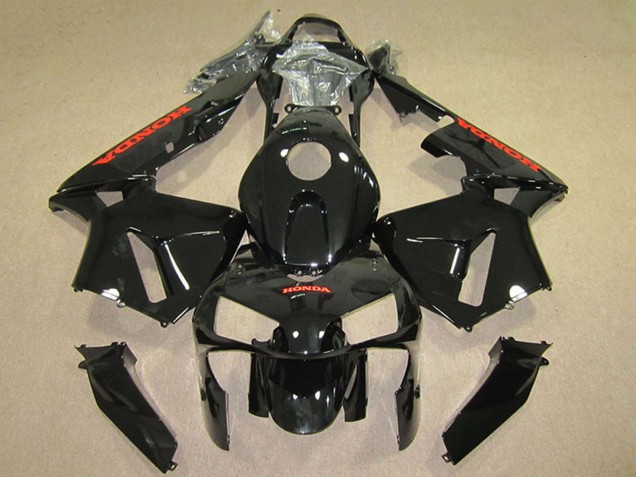 2005-2006 Glossy Black Red Honda CBR600RR Motorcycle Fairings UK