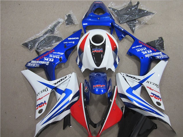 2007-2008 White Red Blue HRC Honda CBR600RR Bike Fairings UK