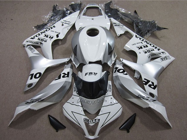 2007-2008 White Silver Black Repsol Honda CBR600RR Motorcycle Fairings UK