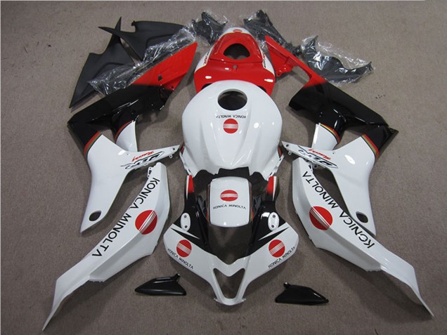 2007-2008 White Red Glossy Black Konica Minolta Honda CBR600RR Motorcycle Fairings UK