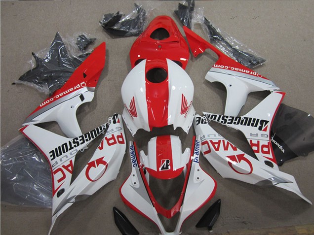 2007-2008 White Red Pramac Bridgestone Honda CBR600RR Motorcycle Fairings UK