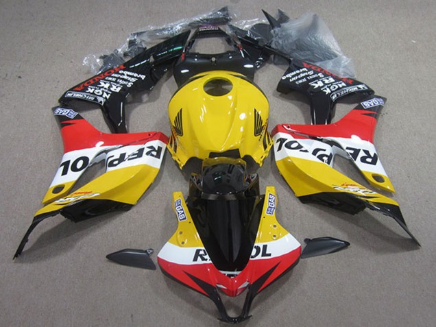 2007-2008 Yellow White Red Glossy Black Repsol Honda CBR600RR Motorcycle Fairings UK