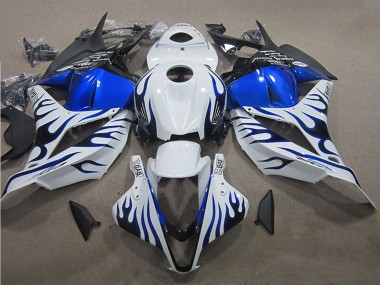 Buy 2009-2012 White Blue Flame Honda CBR600RR Motorcycle Fairings UK
