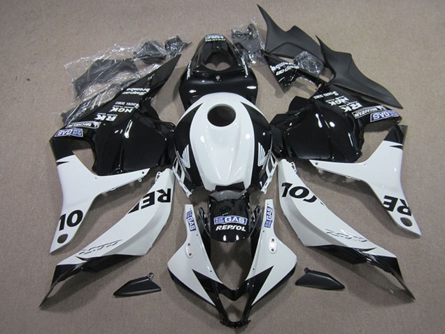 2009-2012 White Glossy Black Repsol Honda CBR600RR Motorcycle Fairing Kits UK