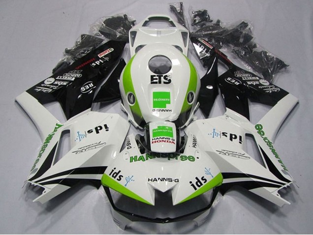 2013-2023 White Green Glossy Black Hannspree ETS Honda CBR600RR Motorcycle Fairings UK