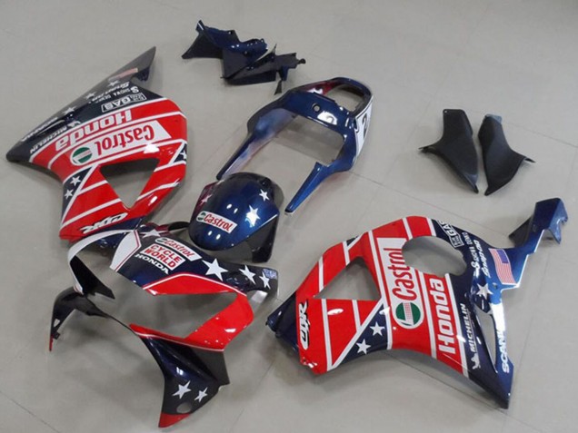 2002-2003 Blue Red Cycle World Castrol Honda CBR900RR 954 Motorcycle Fairings UK