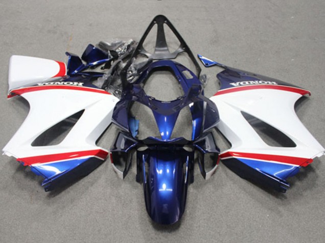 2002-2013 White Blue Red Honda VFR 800 Motorcycle Fairing UK