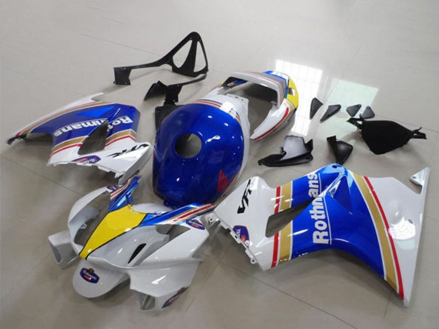 2002-2013 White Blue Yellow Rothmans Honda VFR 800 Motorcycle Fairings UK