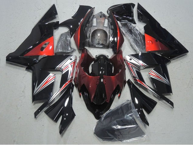 2004-2005 Black Red Kawasaki ZX10R Motorcycle Fairings UK