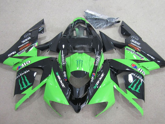 2004-2005 Black Green Monster Kawasaki ZX10R Motorcycle Fairings UK