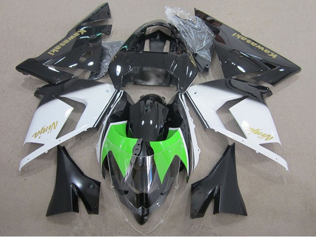 2004-2005 Black White Gold Ninja Kawasaki ZX10R Motorcycle Fairings UK